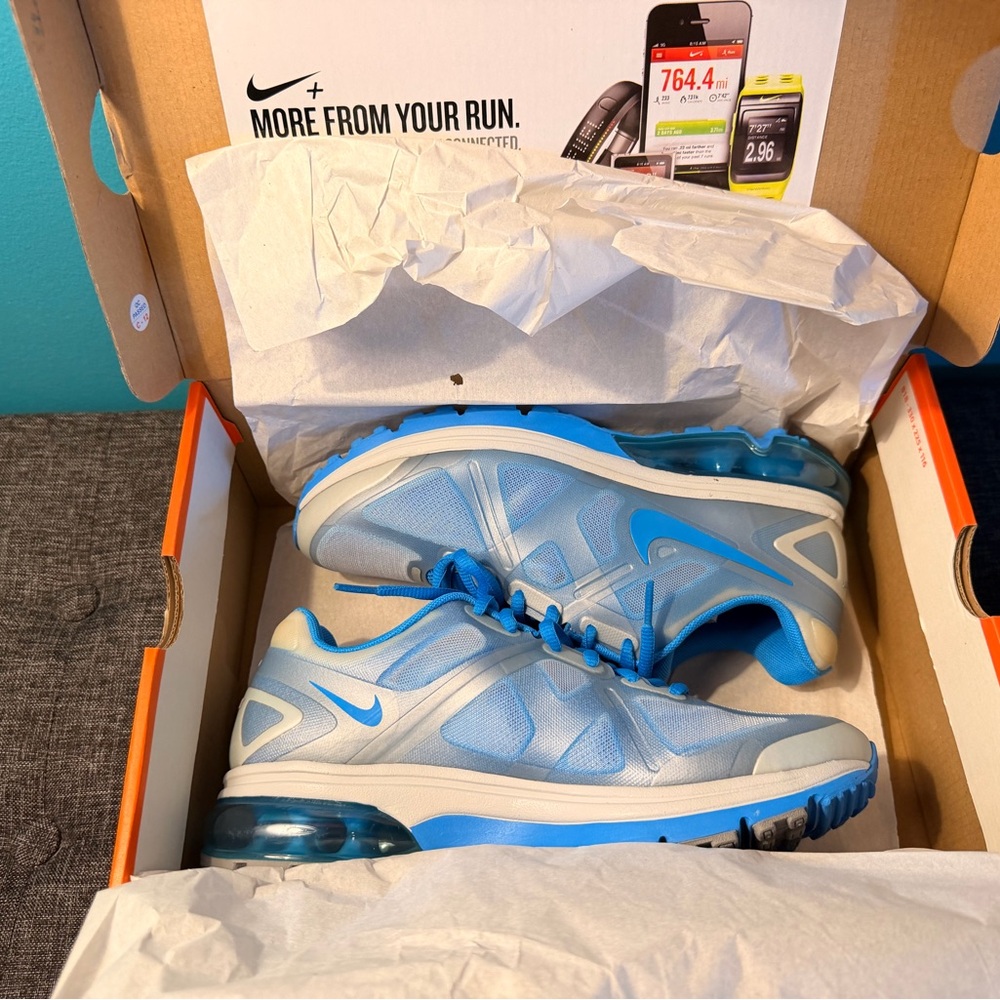 Nike Light Blue and Bright Blue Air Max Training Shoes